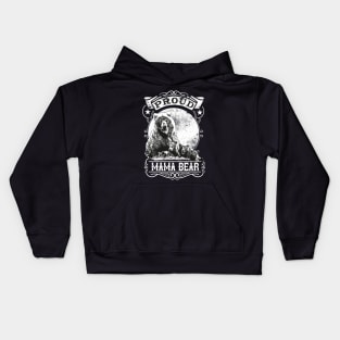 Proud Mama Bear Vintage Mother Mom Illustration Kids Hoodie